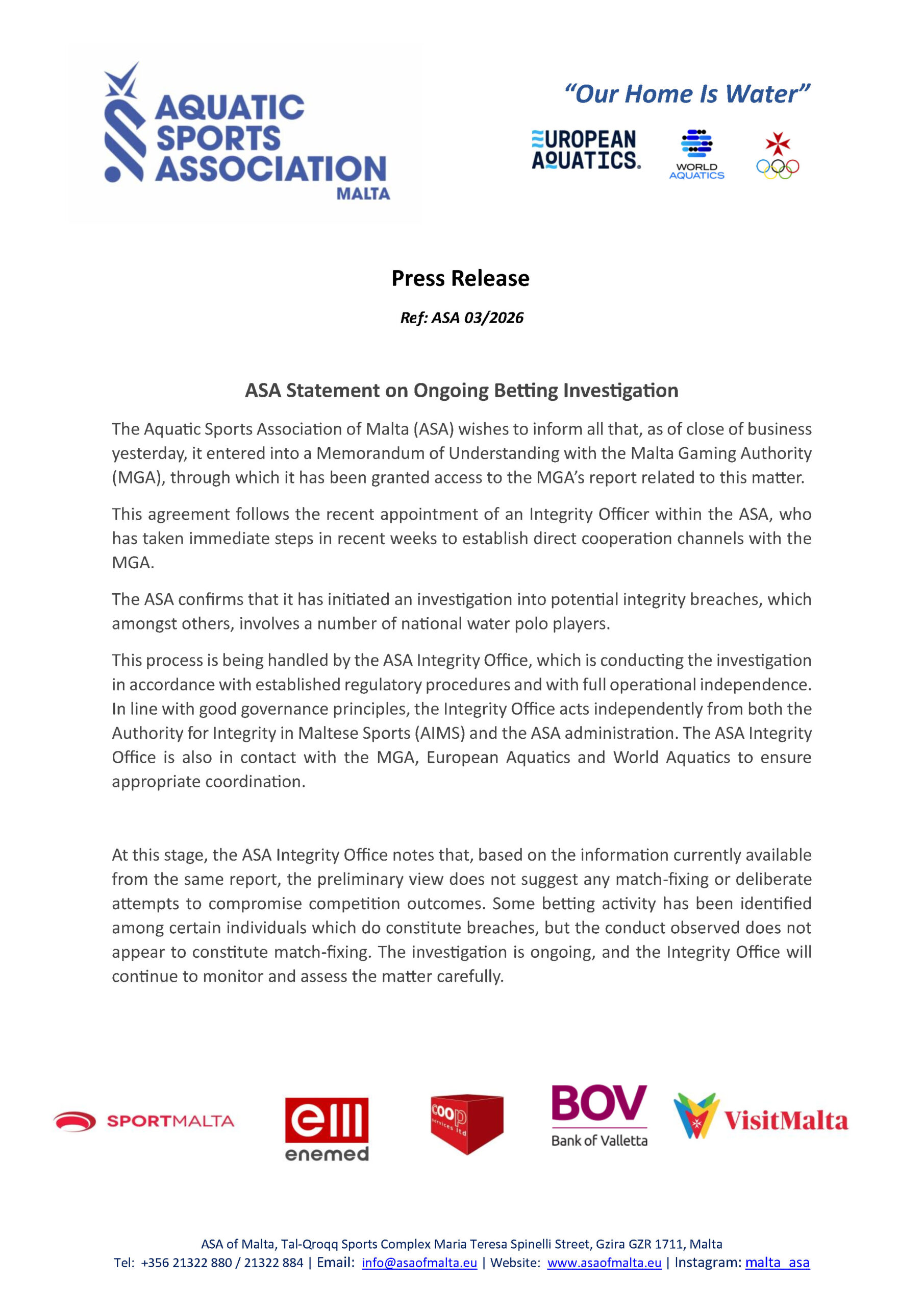 03-2026 _ ASA Statement on Ongoing Betting Investigation_Page1